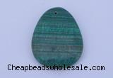 NGP175 2pcs 32*42mm teardrop synthetic malachite gemstone pendants