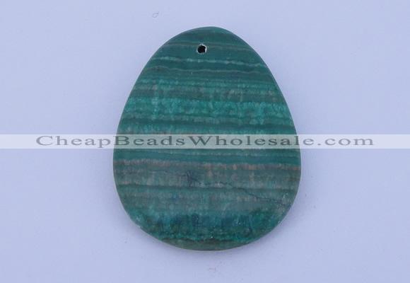 NGP175 2pcs 32*42mm teardrop synthetic malachite gemstone pendants