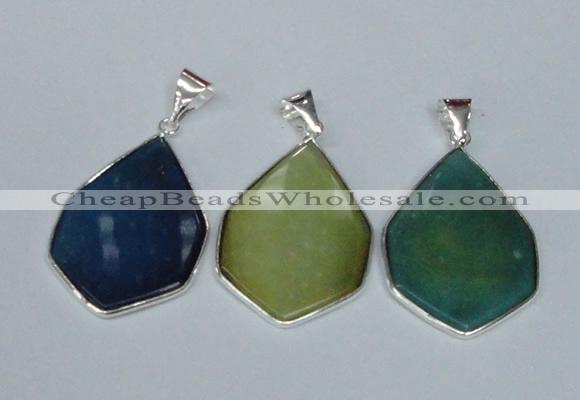 NGP1793 25*40mm freeform agate gemstone pendants wholesale