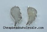 NGP1821 18*35mm - 20*40mm wing-shaped druzy agate pendants