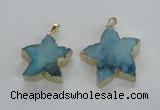 NGP1827 30*32mm - 38*40mm star druzy agate gemstone pendants