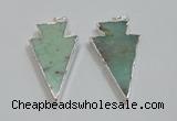 NGP1830 25*45mm arrowhead australia chrysoprase pendants