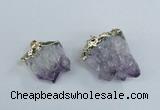 NGP1859 20*25mm - 30*40mm nuggets druzy amethyst pendants