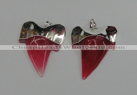 NGP1890 35*45mm - 38*55mm teeth-shaped agate gemstone pendants