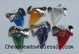 NGP1894 35*45mm - 38*55mm teeth-shaped agate gemstone pendants