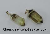 NGP1900 12*30mm - 15*35mm faceted nuggets lemon quartz pendants