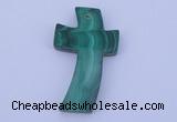 NGP191 30*51mm cross synthetic malachite gemstone pendant jewelry