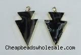 NGP1923 28*50mm - 30*55mm arrowhead agate gemstone pendants