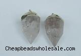 NGP1936 18*35mm - 20*40mm faceted nuggets white crystal pendants