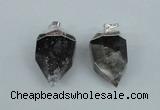 NGP1937 18*35mm - 20*40mm faceted nuggets smoky quartz pendants