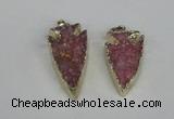 NGP1940 20*30mm - 25*50mm arrowhead druzy agate gemstone pendants