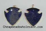 NGP1961 47*57mm arrowhead agate gemstone pendants wholesale