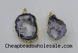 NGP1970 25*40mm - 30*50mm freeform druzy agate gemstone pendants