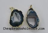 NGP1971 25*40mm - 30*50mm freeform druzy agate gemstone pendants