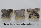 NGP1991 30*35mm - 35*40mm butterfly druzy agate pendants