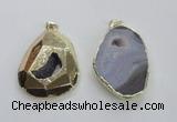 NGP1995 35*45mm - 40*50mm freeform plated druzy agate pendants