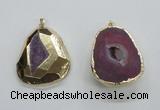 NGP1996 35*45mm - 40*50mm freeform plated druzy agate pendants