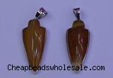 NGP2058 15*40mm - 18*45mm arrowhead striped agate pendants