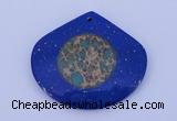 NGP214 45*50mm fashion dyed imperial jasper & lapis lazuli gemstone pendant