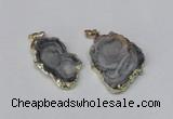 NGP2212 20*30mm - 35*35mm freeform plated druzy agate pendants