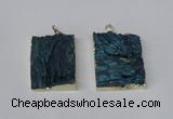 NGP2250 30*40mm - 40*45mm rectangle druzy agate gemstone pendants