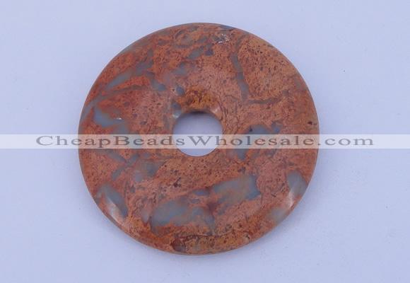 NGP227 7*50mm fashion serpentine jasper gemstone donut pendant