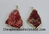 NGP2284 30*40mm - 40*50mm freeform sea sediment jasper pendants