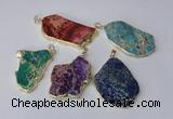 NGP2289 30*40mm - 40*50mm freeform sea sediment jasper pendants