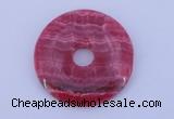 NGP229 7*50mm fashion dyed rhodochrosite gemstone donut pendant