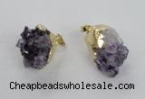 NGP2290 18*25mm - 22*30mm nuggets druzy amethyst pendants