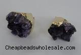 NGP2291 25*30mm - 30*35mm nuggets druzy amethyst pendants