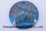 NGP236 7*40mm dyed golden turquoise & pyrite gemstone pendants