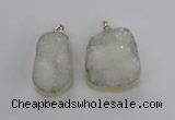 NGP2364 25*40mm - 35*45mm freefrom druzy agate pendants