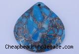 NGP237 40*40mm dyed golden turquoise & pyrite gemstone pendants