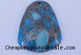 NGP238 37*47mm dyed golden turquoise & pyrite gemstone pendants