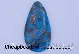 NGP240 30*60mm dyed golden turquoise & pyrite gemstone pendants