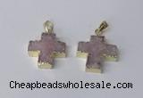 NGP2400 25*26mm - 27*28mm cross druzy agate pendants wholesale