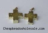 NGP2401 25*26mm - 27*28mm cross druzy agate pendants wholesale