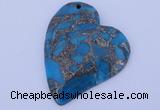 NGP241 39*47mm dyed golden turquoise & pyrite gemstone pendants