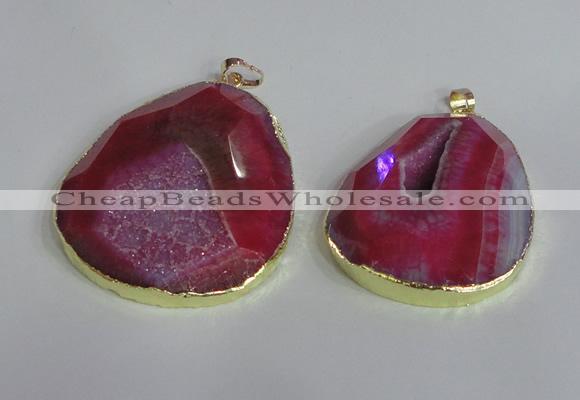 NGP2434 30*40mm - 40*45mm freeform druzy agate pendants wholesale