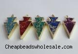 NGP2453 18*38mm - 22*45mm arrowhead sea sediment jasper pendants