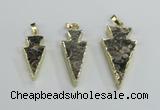 NGP2484 15*30mm - 22*40mm arrowhead ammonite gemstone pendants