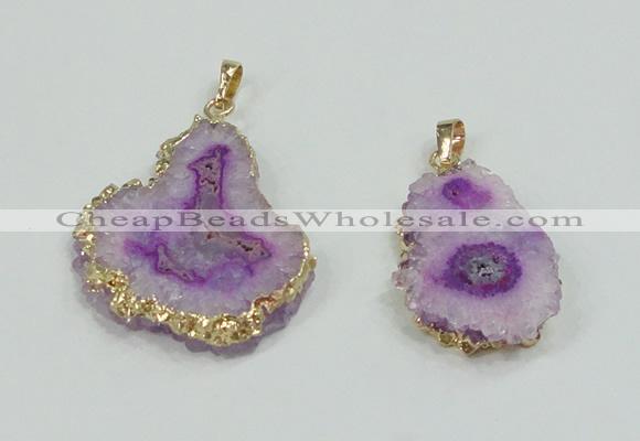 NGP2507 18*25mm - 30*40mm freeform druzy agate pendants