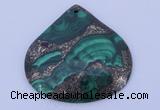 NGP251 43*45mm fashion malachite & pyrite gemstone pendants