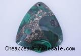 NGP252 40*50mm fashion malachite & pyrite gemstone pendants