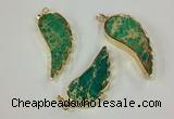 NGP2528 18*40mm - 22*55mm wing-shaped sea sediment jasper pendants