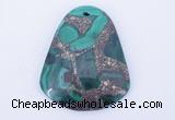 NGP253 38*47mm fashion malachite & pyrite gemstone pendants