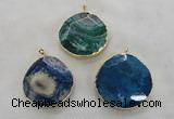 NGP2548 48*50mm - 55*55mm freeform agate gemstone pendants