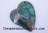 NGP255 41*50mm fashion malachite & pyrite gemstone pendants