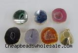 NGP2559 25*35mm - 30*40mm freeform druzy agate gemstone pendants